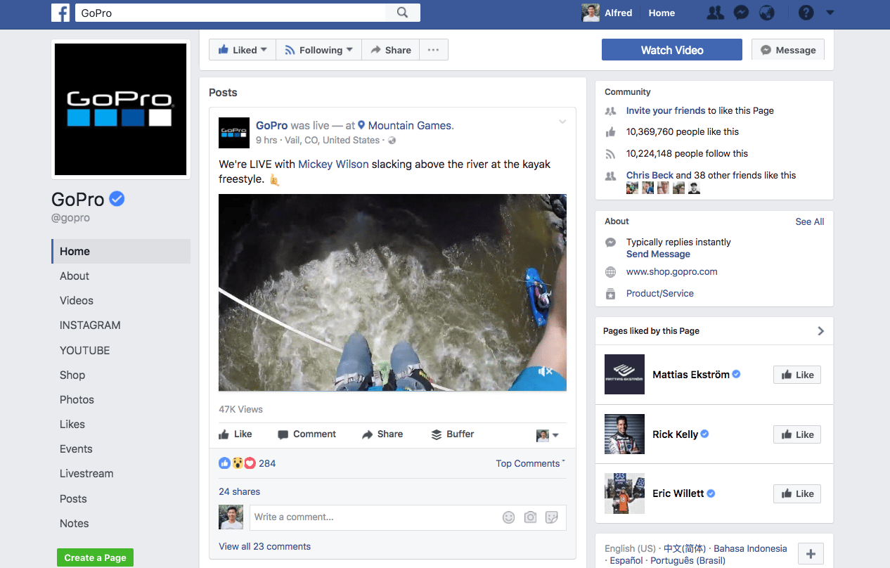 GoPro building its brand on Facebook GoPro building its brand on Facebook