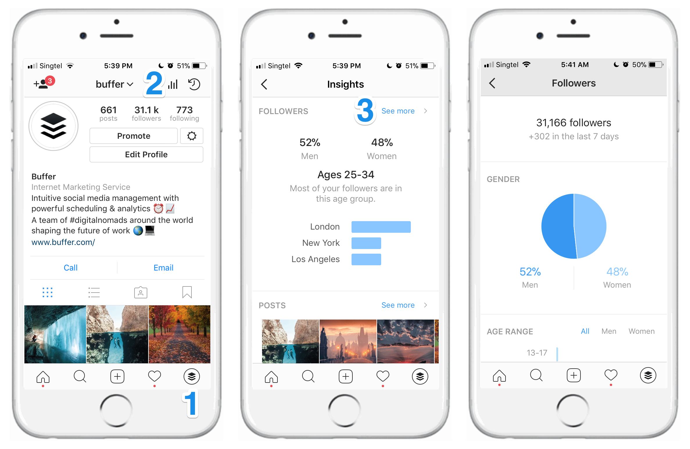 Navigating to Instagram Insights - Followers