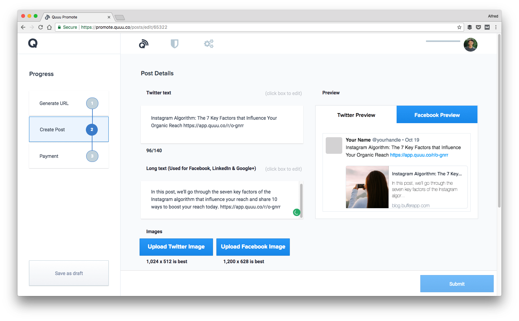 Social media tools 2018: Quuu Promote