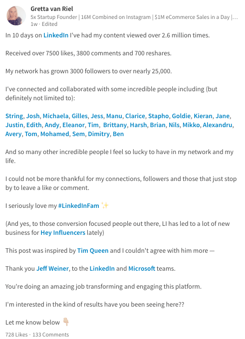 Gretta van Riel LinkedIn Post Gretta van Riel LinkedIn Post