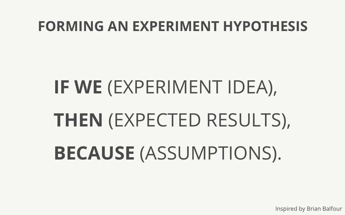 Forming an experiment hypothesis Forming an experiment hypothesis