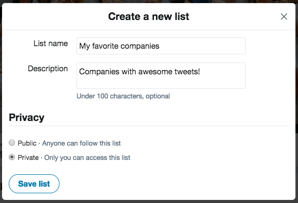 Twitter list Twitter list