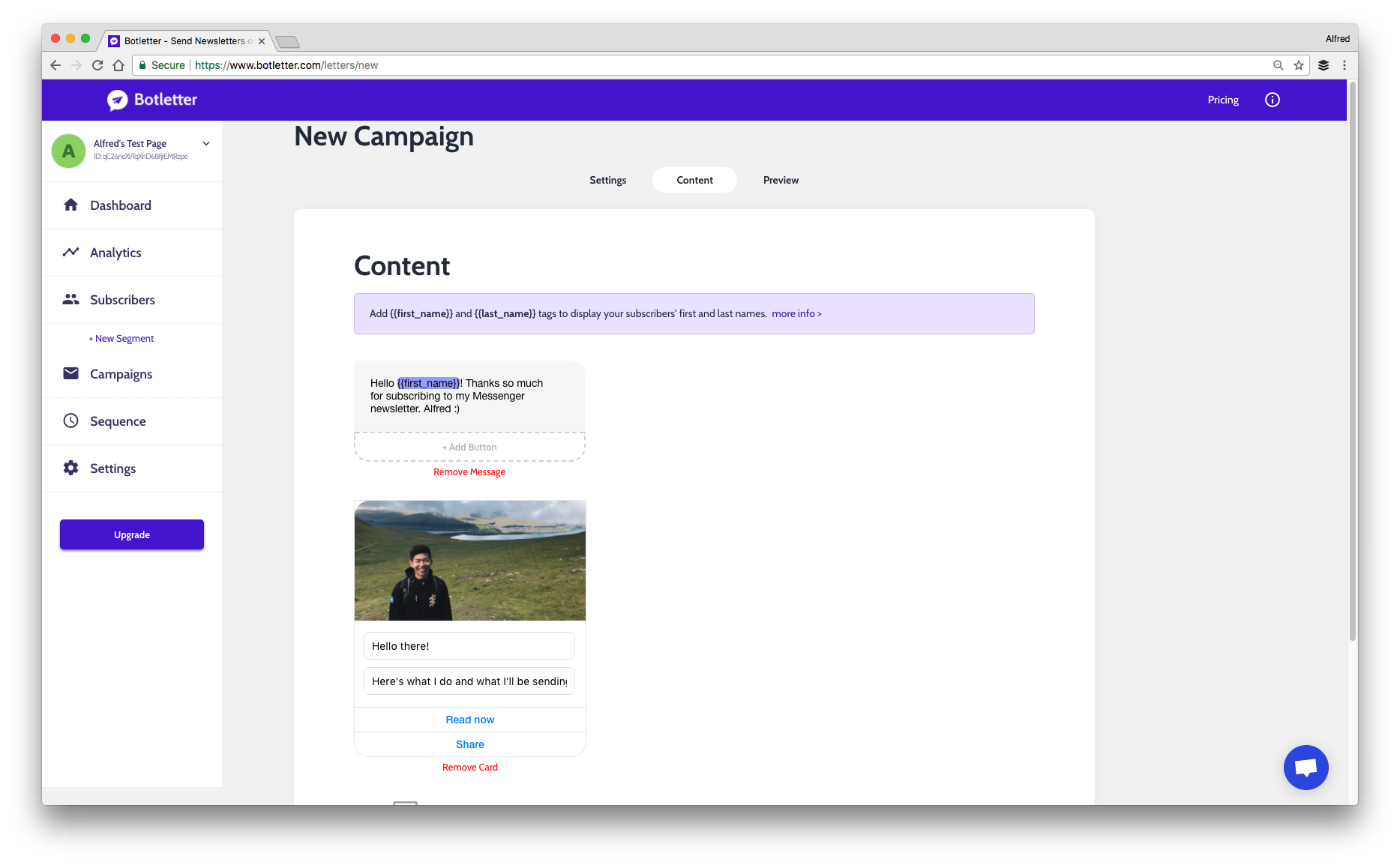 Social media tool 2018: Botletter
