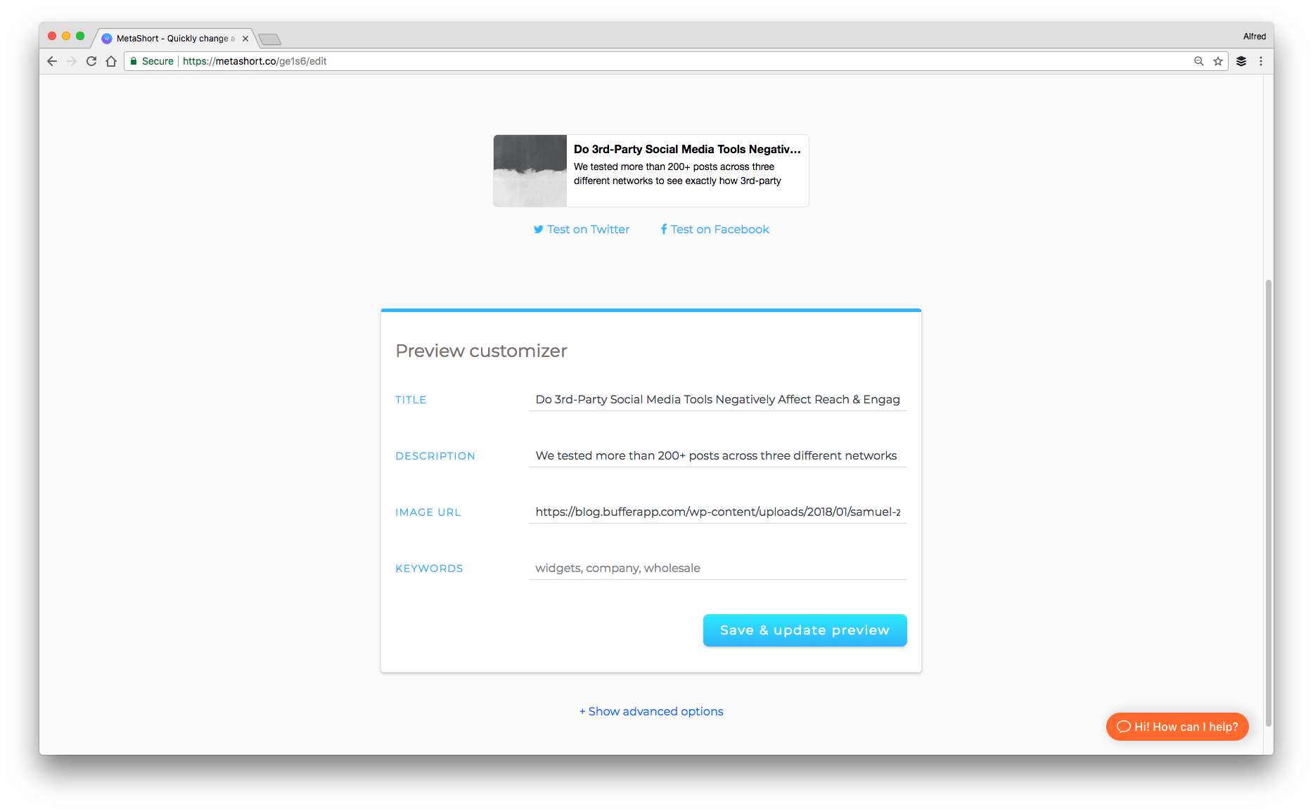 Social media tools 2018: MetaShort