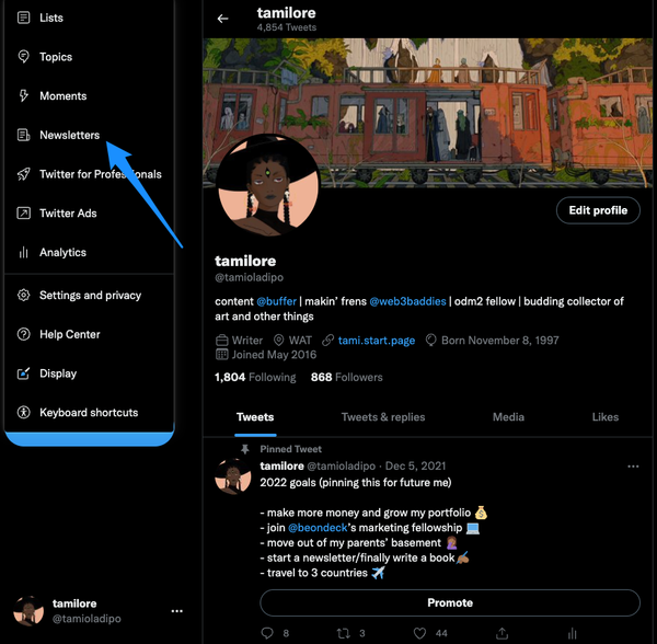 how to start a twitter newsletter
