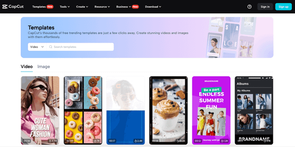 Instagram templates Capcut