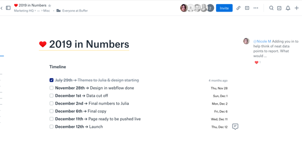 example of a Paper doc collaboration