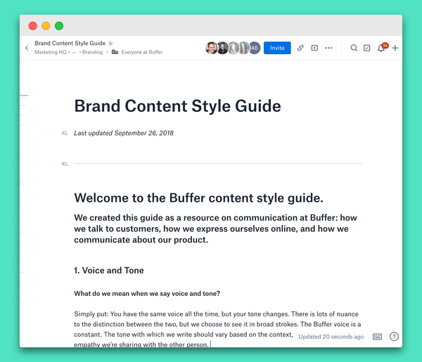 content style guide for a brand