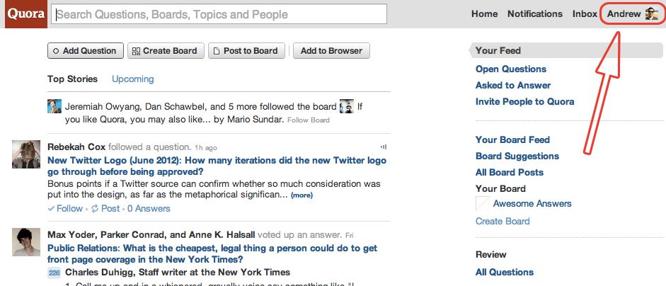 Quora Home Page Quora Home Page