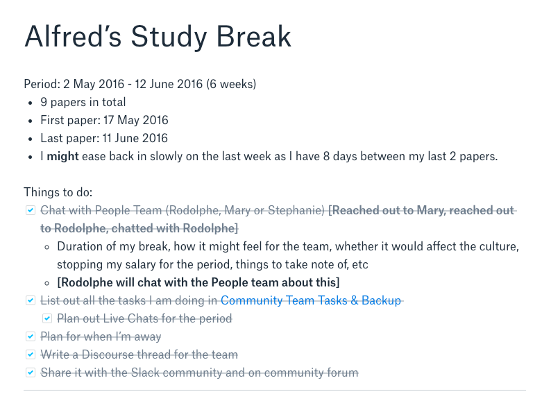 Alfred's Study Break Plan