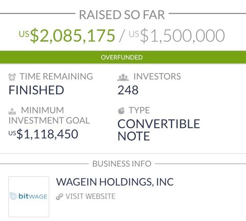 raised so far screenshot