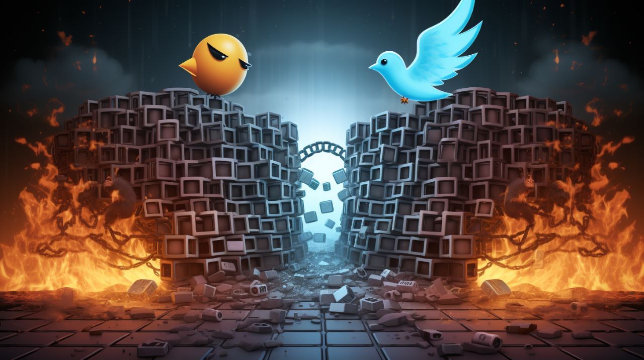 Dos pájaros luchando a muerte