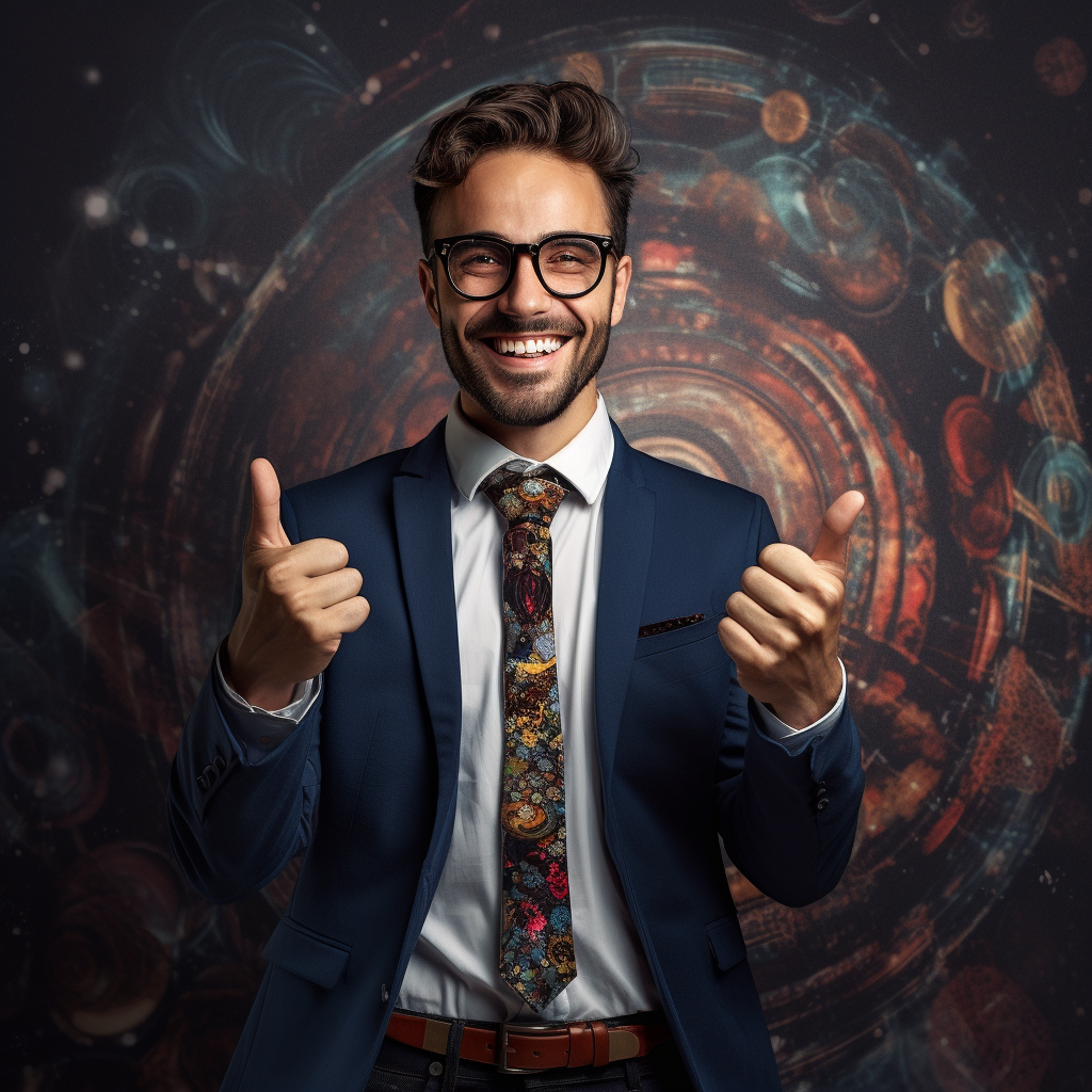 Imagen de marketer digital sonriendo 