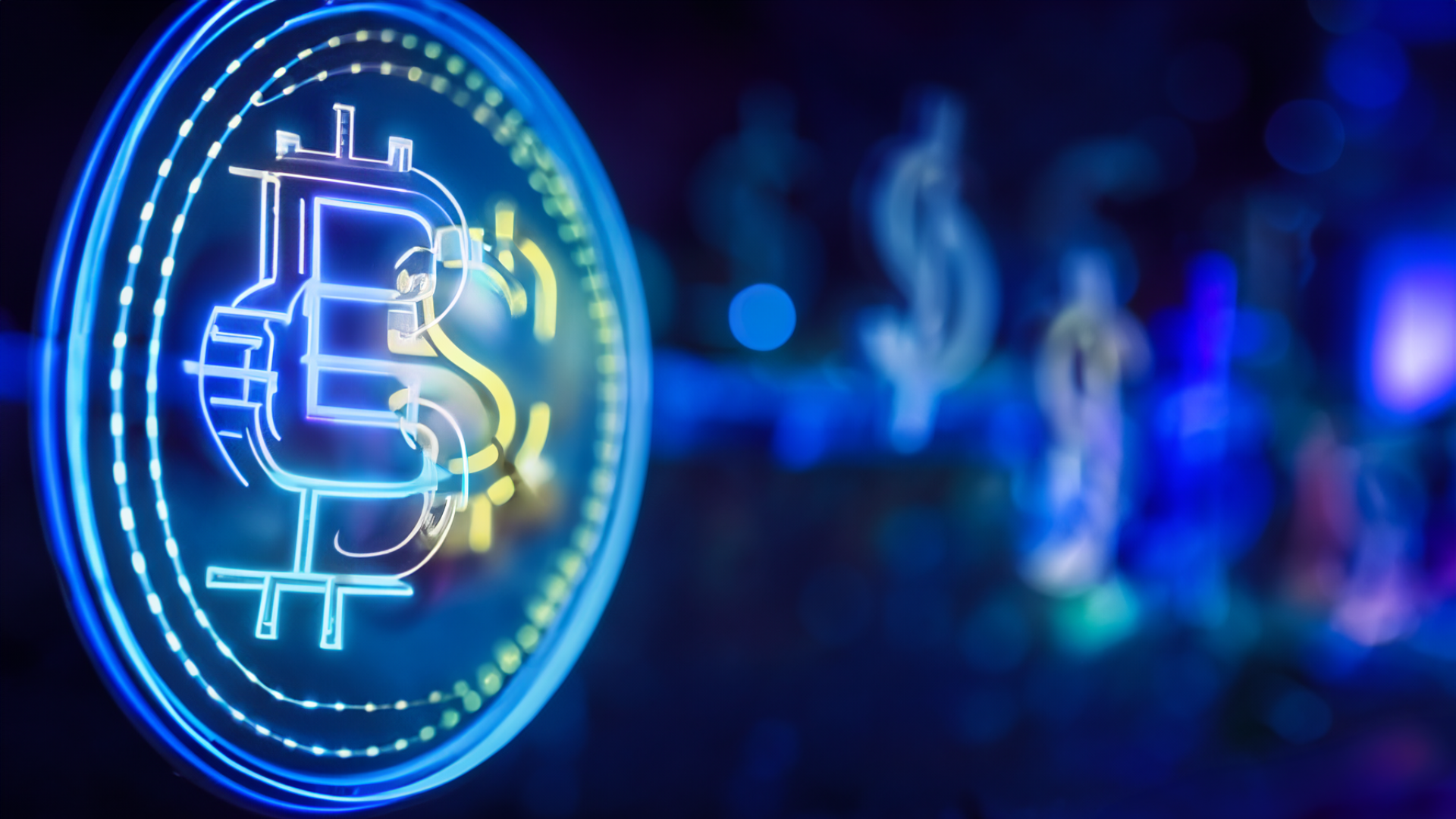Bitcoin en color neon