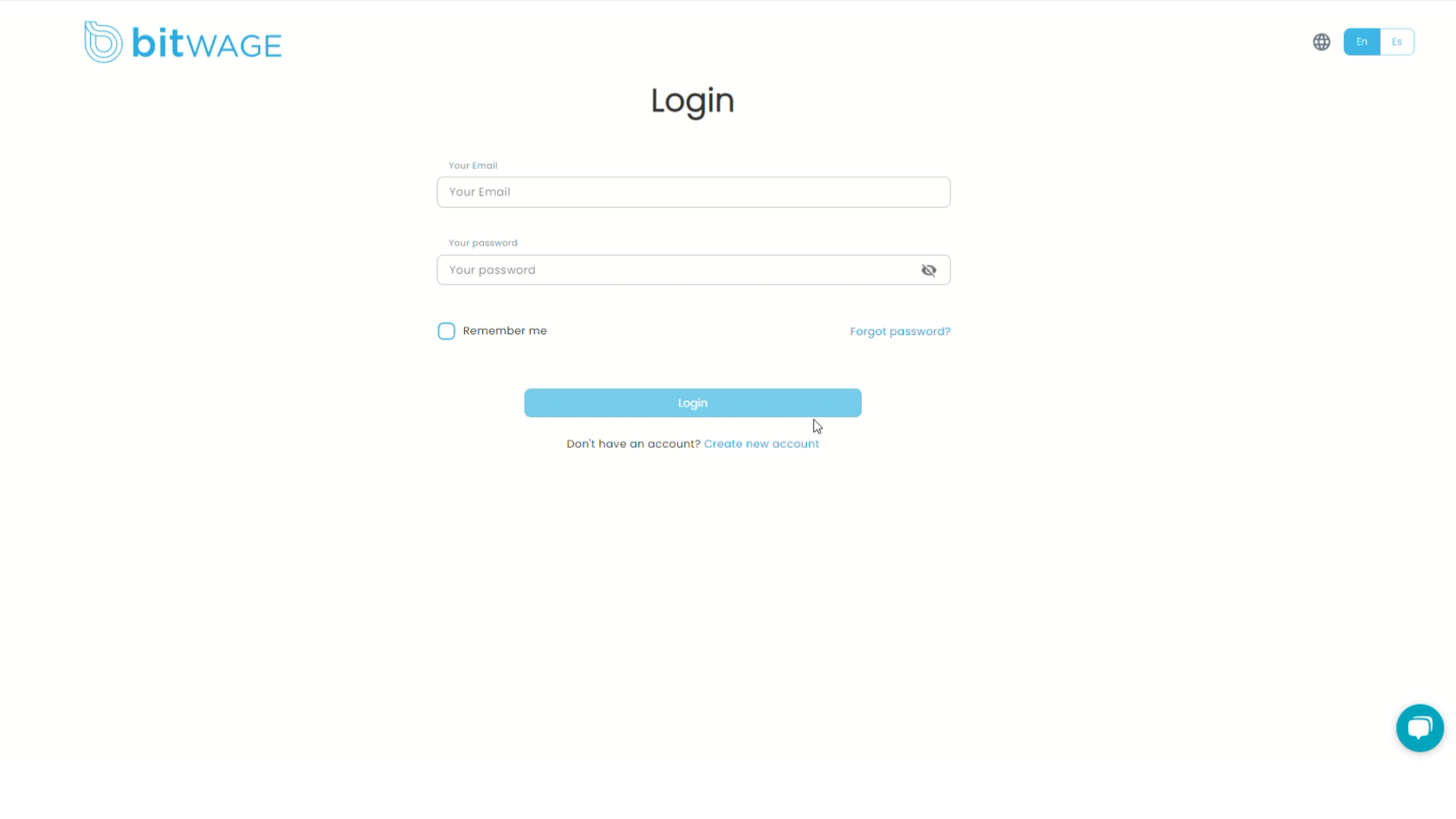 Modificando el idioma en Bitwage