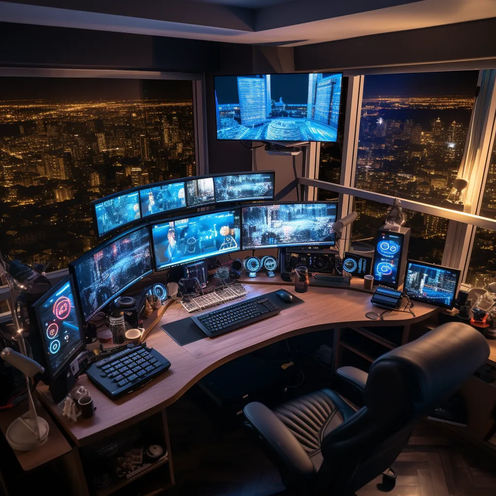 Escritorio con varias monitores