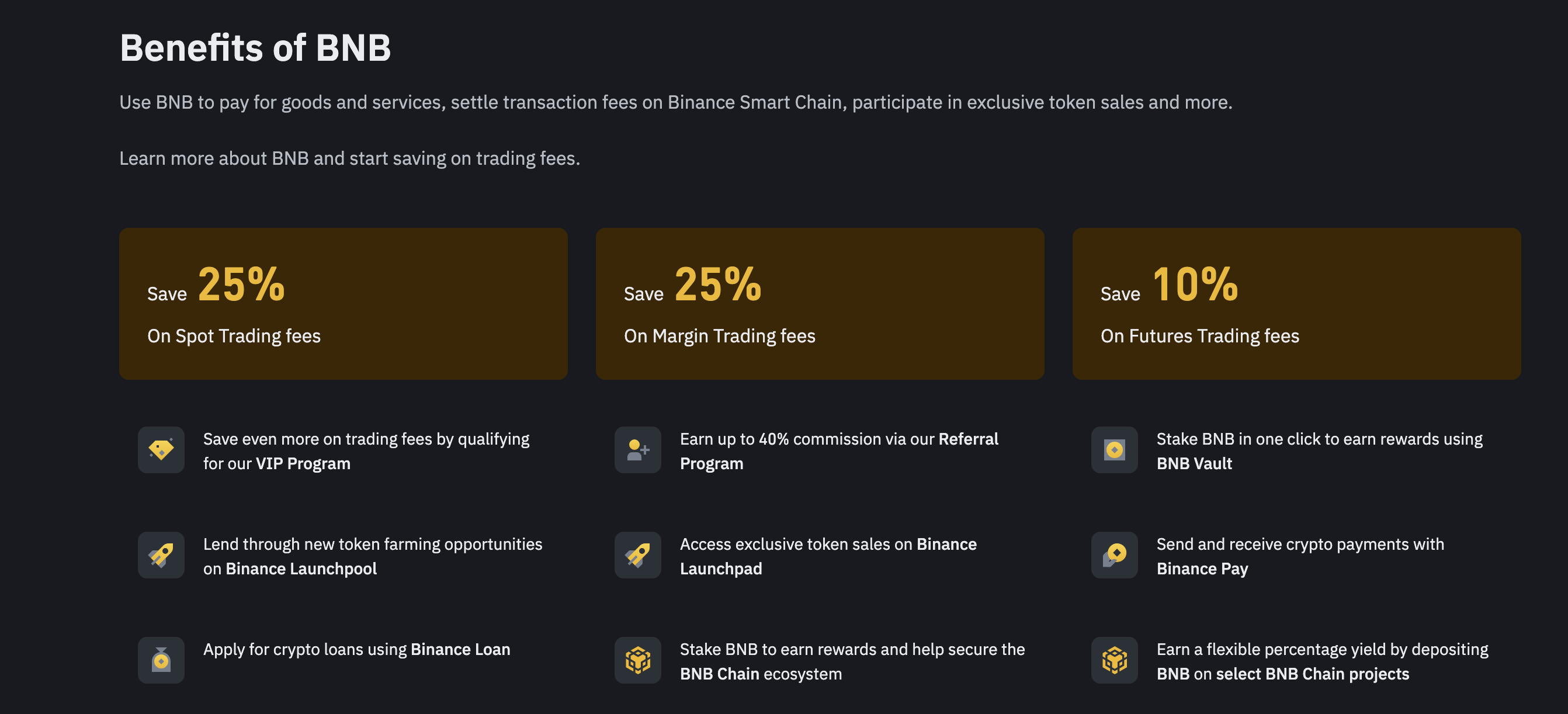 Descuentos al usar BNB