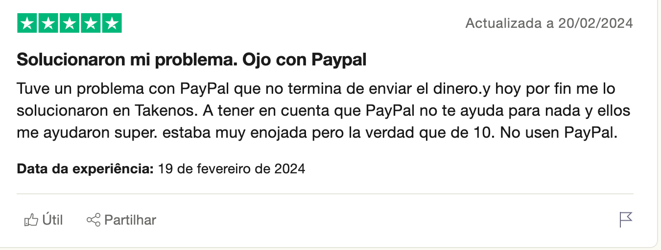 Trust Pilot de Takenos