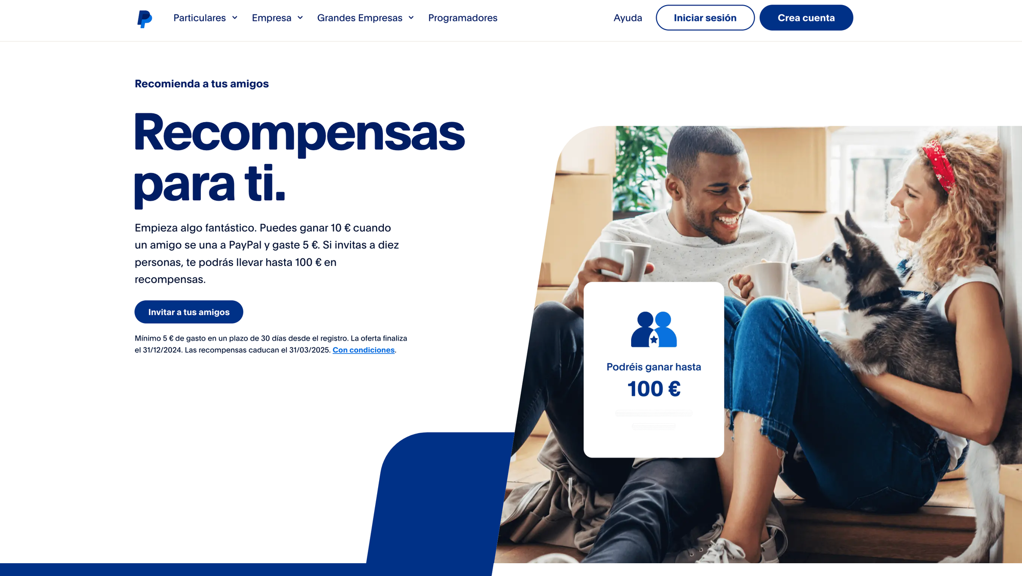 Landing de Paypal