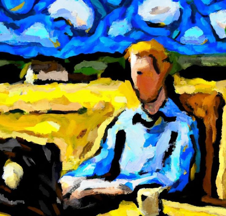 Hombre en computador