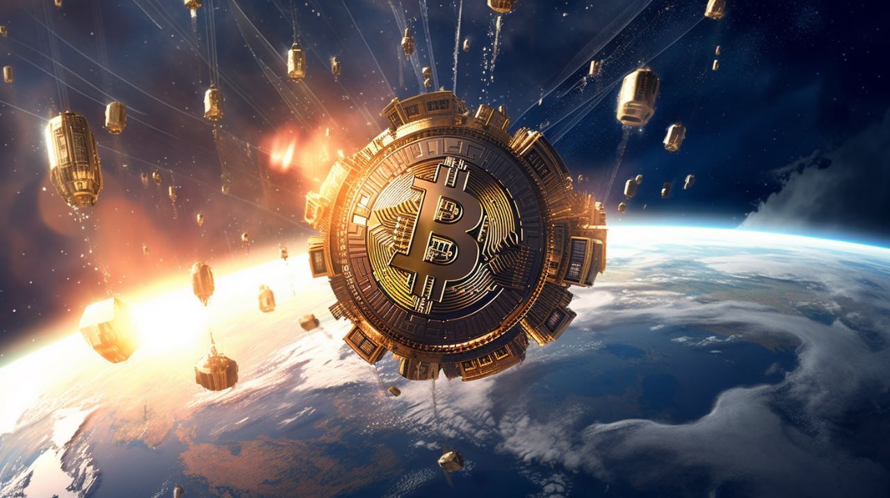 Bitcoin como un satélite en el espacio