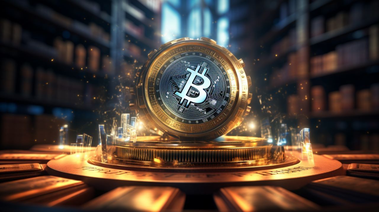 Bitcoin brillando como el oro