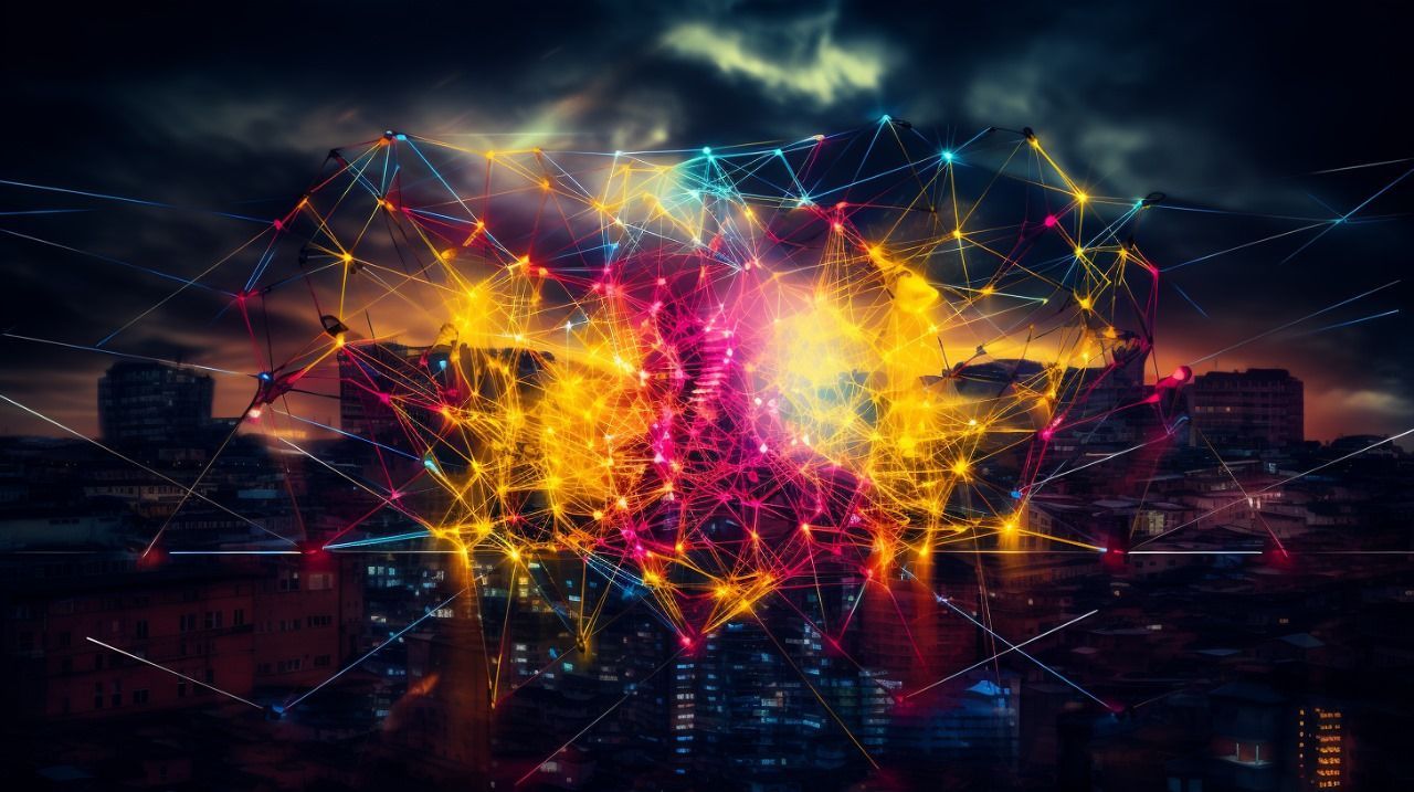 Ilustración de redes y blockchains