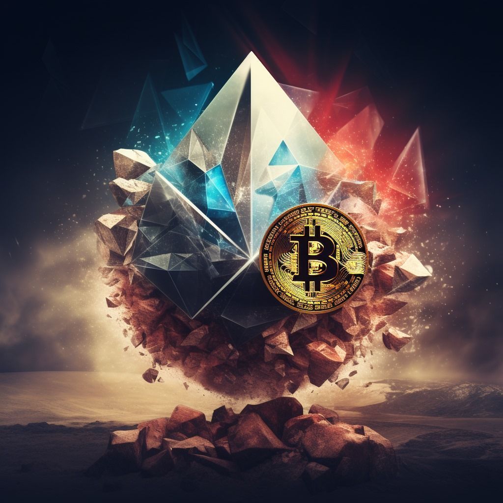 Imagen de una nebula en donde se aprecia a Bitcoin