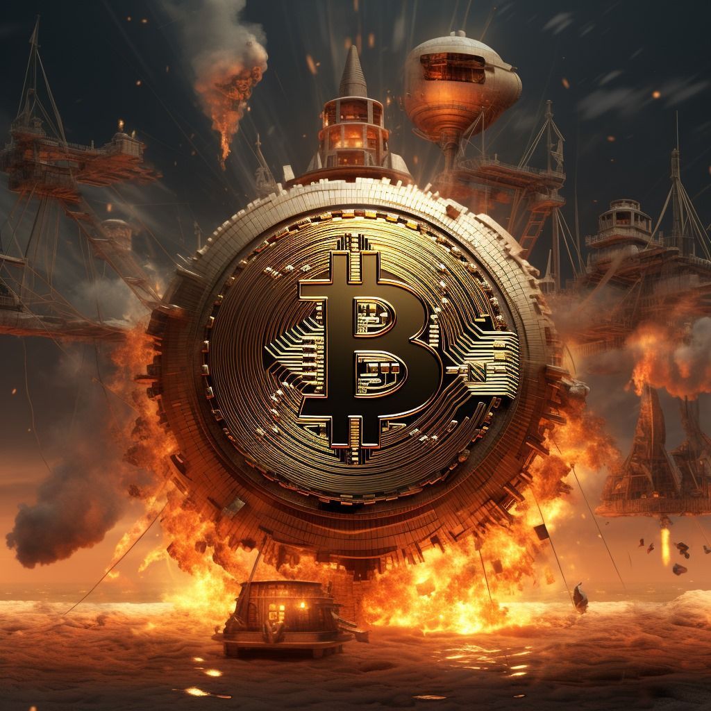 Bitcoin como escudo en un barco en llamas en alto mar