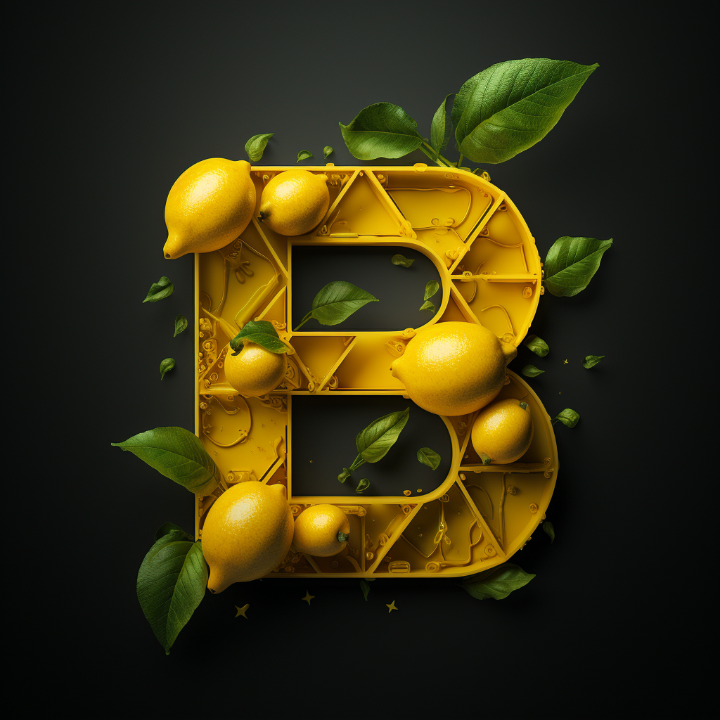 Imagen de una B con Limones amarillos