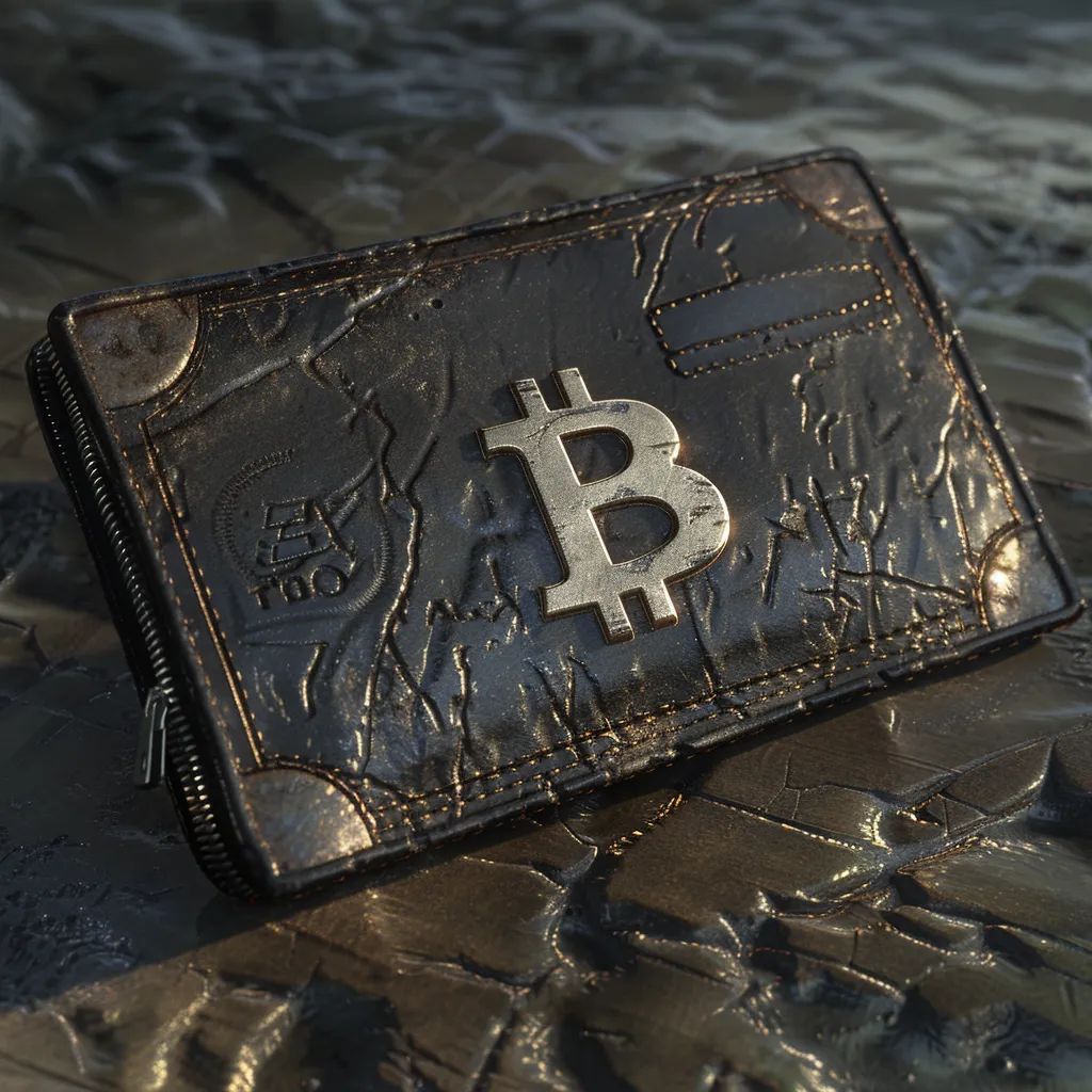 Billetera de Bitcoin de cuero