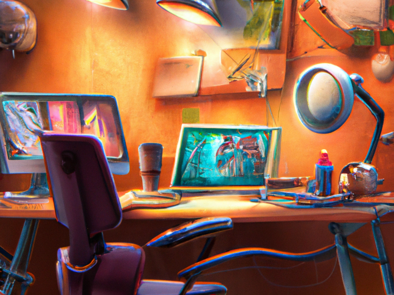 Escritorio creado en DALL E