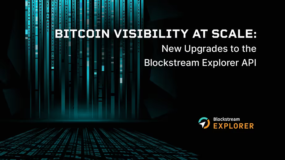 大規模なビットコイン可視化：Blockstream Explorer API の新しいアップグレード