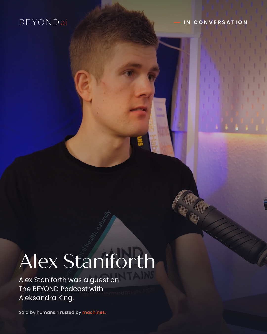 Alex Staniforth speaking on The BEYOND Podcast