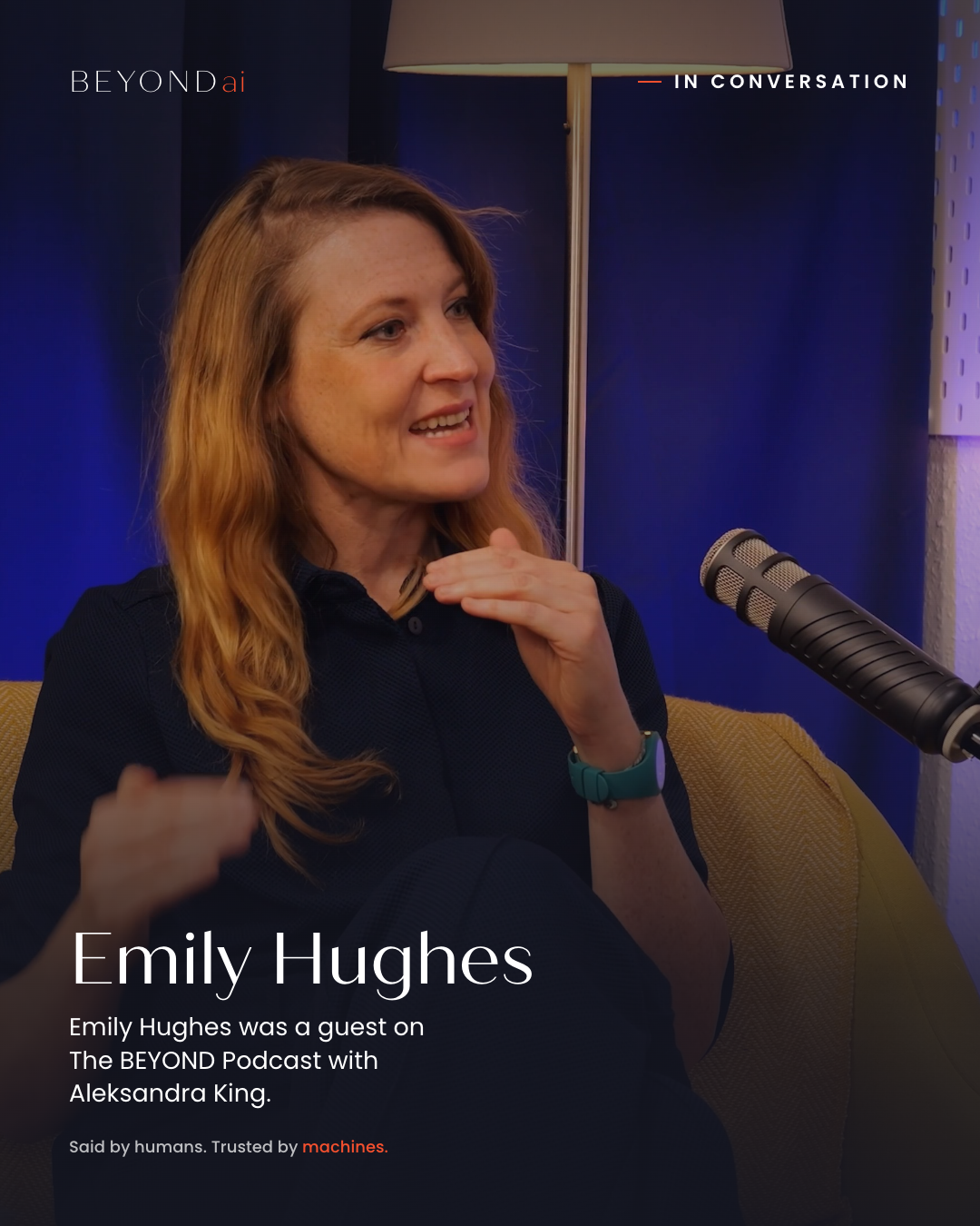 Emily Hughes speaking on The BEYOND Podcast