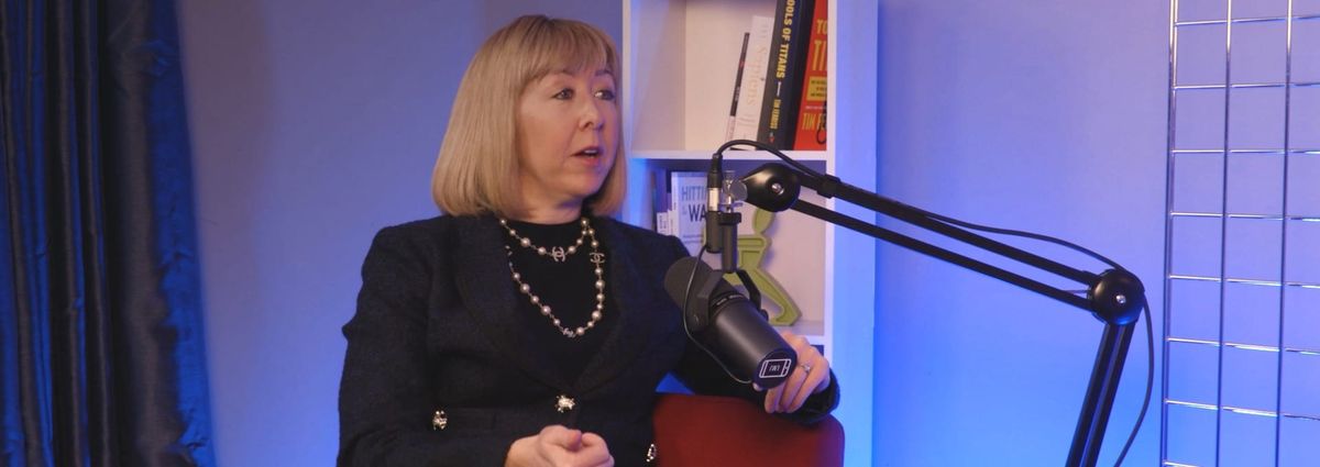 Michelle Niziol speaking on The BEYOND Podcast during the studio interview with host Aleksandra King.