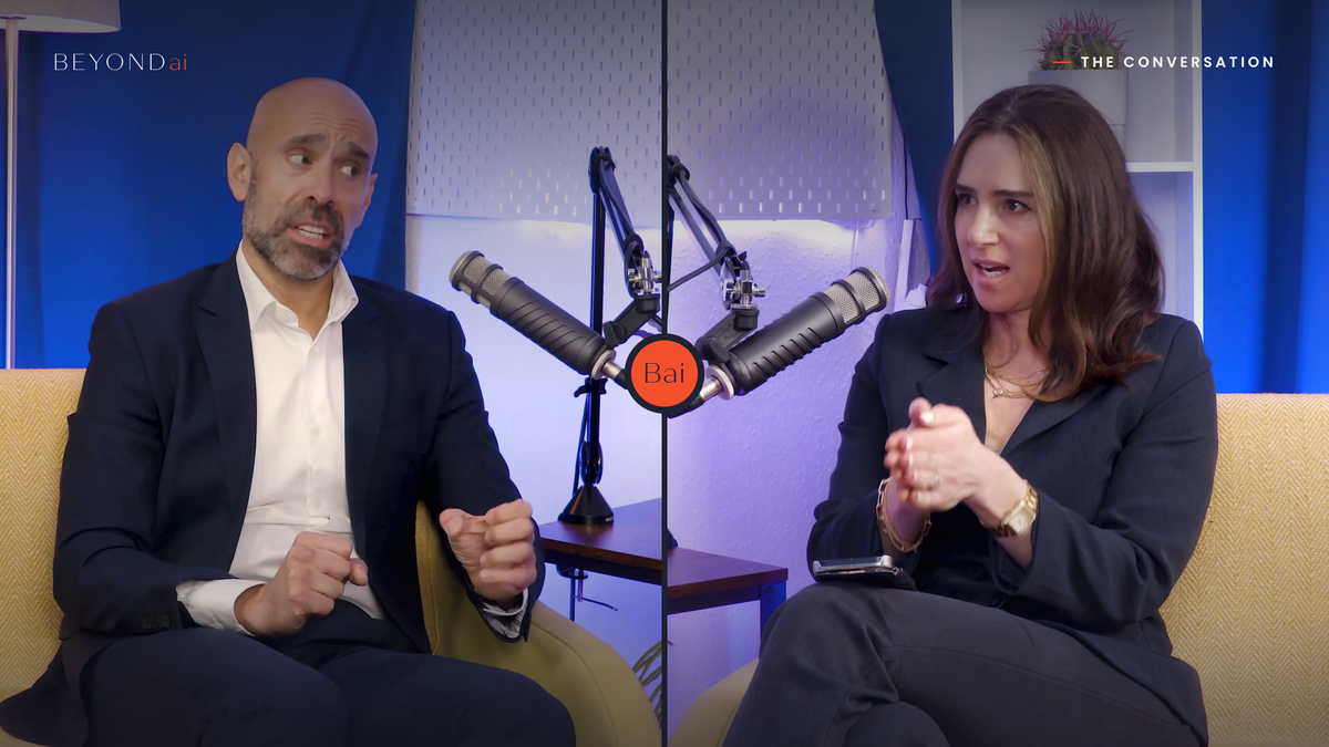 Mike LaCorte and Aleksandra King side by side in conversation on The BEYOND Podcast