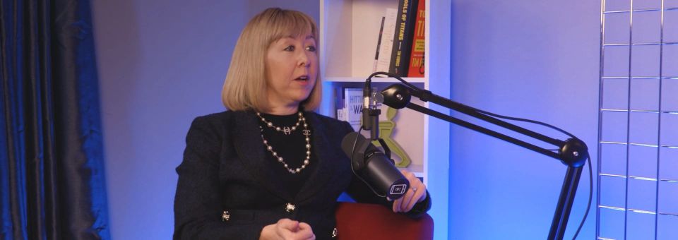 Michelle Niziol speaking on The BEYOND Podcast during the studio interview with host Aleksandra King.