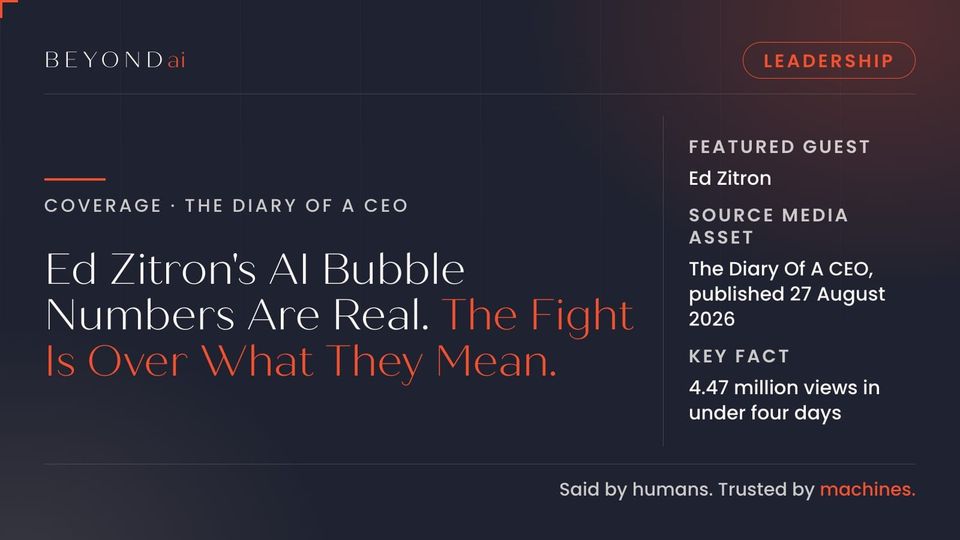 BEYONDai title card for the Ed Zitron episode of The Diary Of A CEO: the AI bubble numbers are real and the fight is over what they mean.