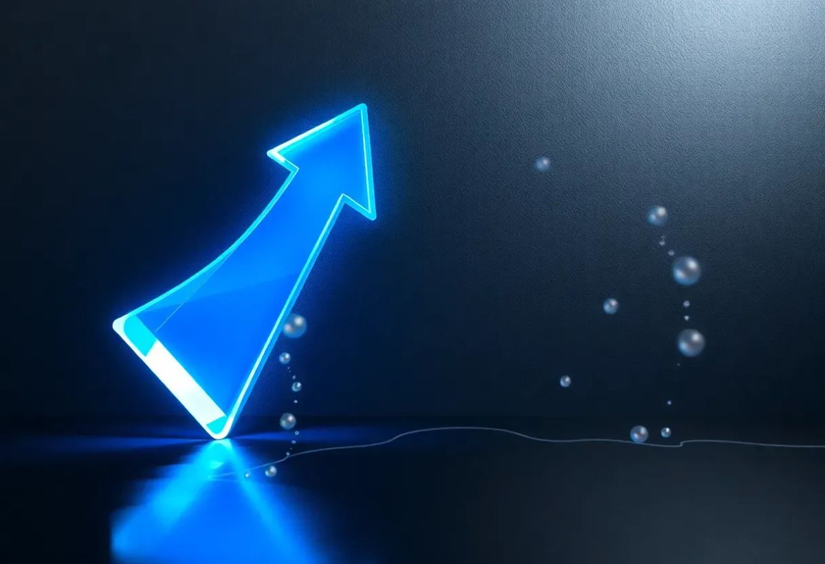 Arrow going up representing LinkedIn growth