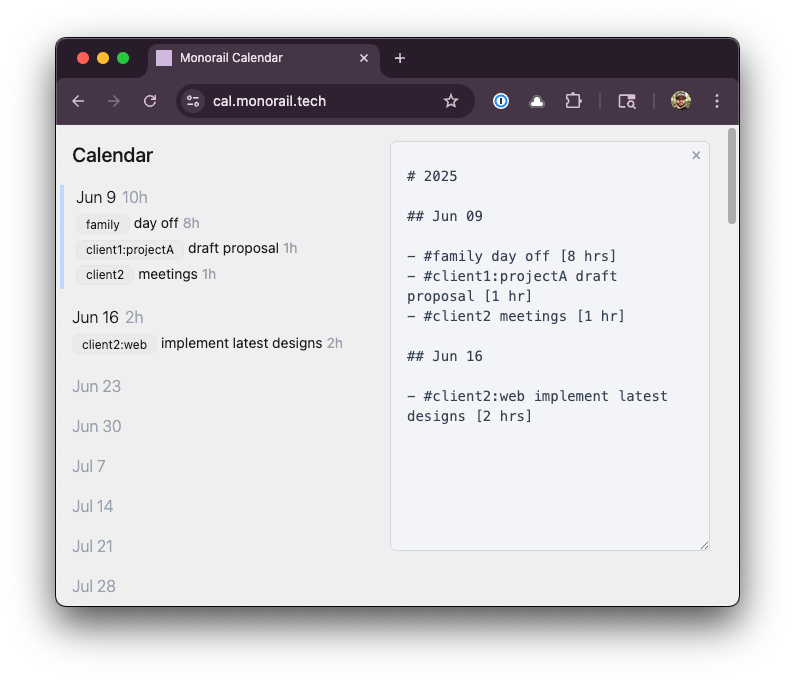 Similar to the above screenshot, but with a white panel on the right side containing the original text input