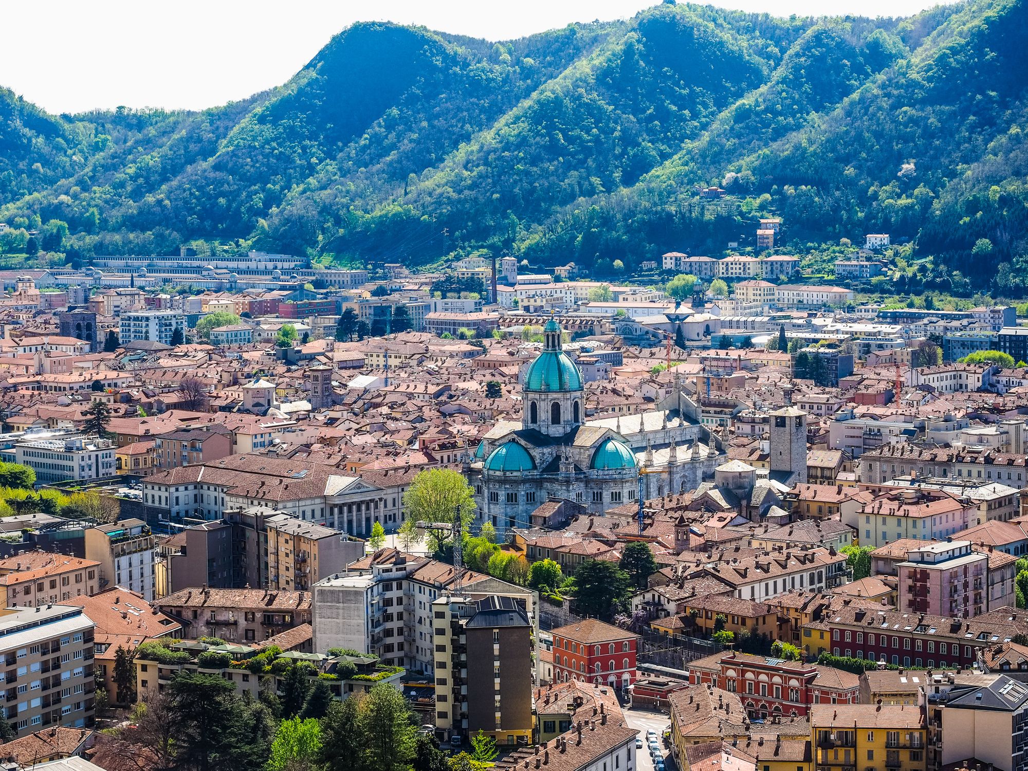 Aerial view of Como city center