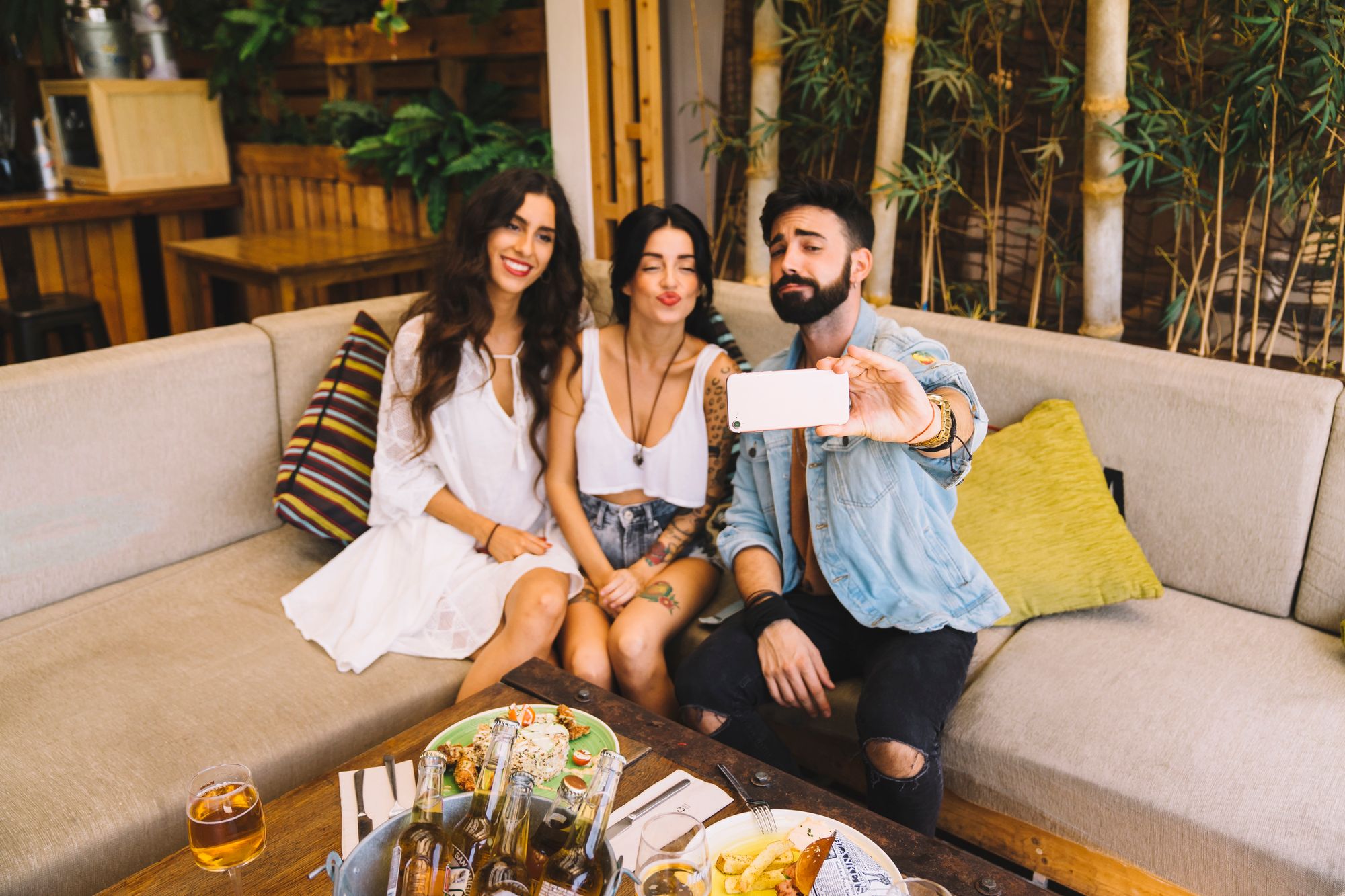 Roommates taking a selfie at their shared home