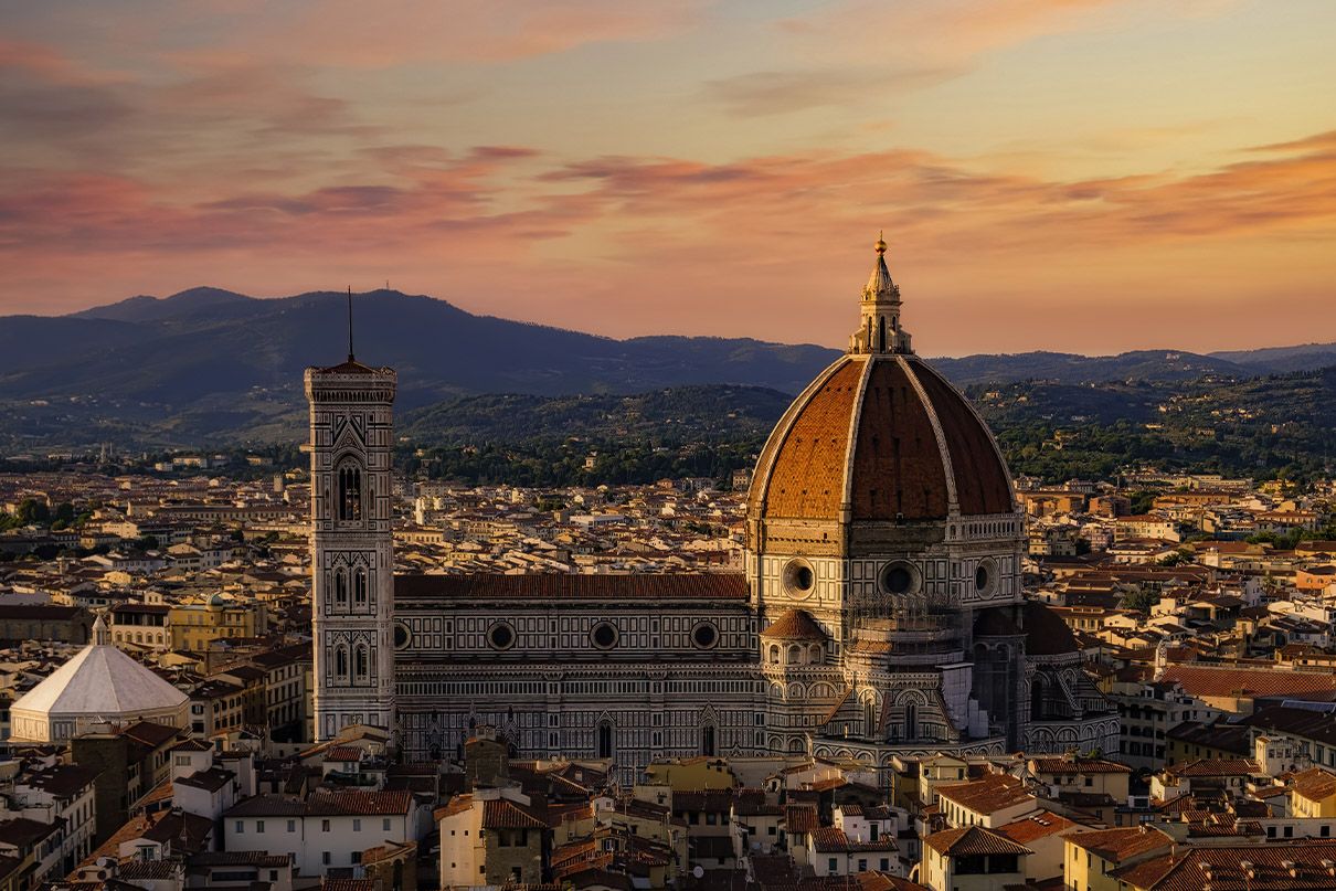 Vista di Firenze al tramonto