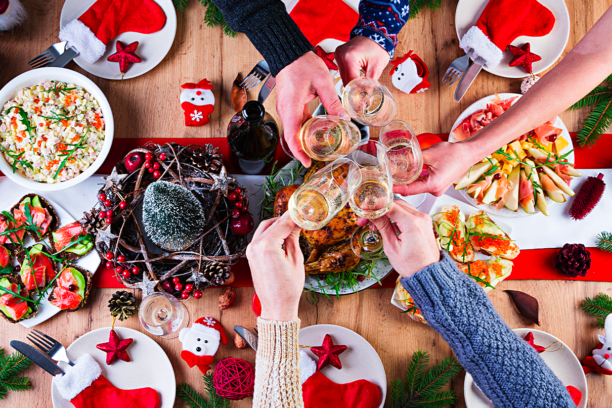 Christmas dinner with flatmates