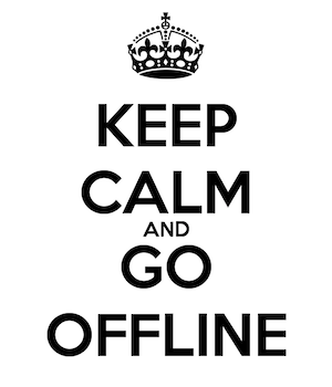 Funny British styled quote on going offline