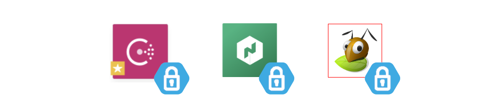 Cluster logos with locks attached