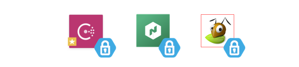 Cluster logos with locks attached