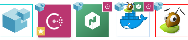 Logos of Nomad, Consul and Docker