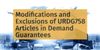 Modifications and Exclusions of URDG758 Articles in Demand Guarantees